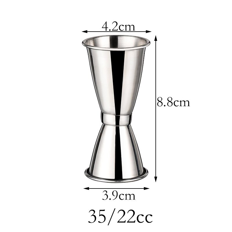 Stainless steel bartender curling measuring cup, double-headed ounce cup, cocktail measuring device, bar measuring cup utensils: B