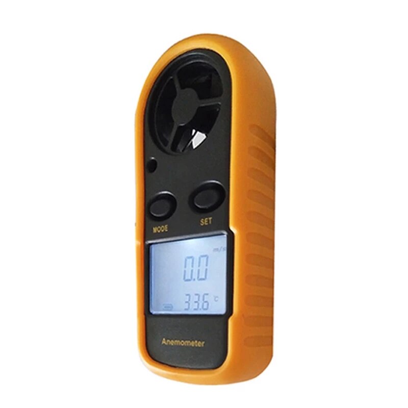 Mini Digital Anemometer LCD Handheld Air Flow Tester Wind Speed Meter Air Anemometer Measuring Wind Speed Temperature Gauge