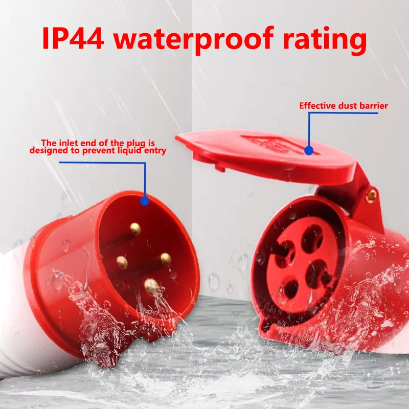 16A/32A Industrial plug and socket waterproof connector 3PIN 4PIN 5PIN IP44 waterproof electrical connection wall mount socket