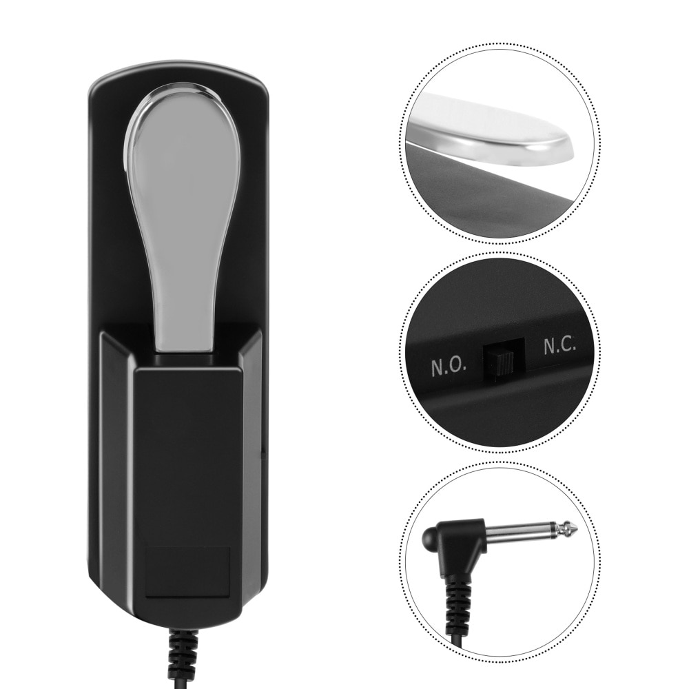 Non-Skid Pedal Electronic Keyboards Pedal Piano-style Sustain Foot Pedal (Black)