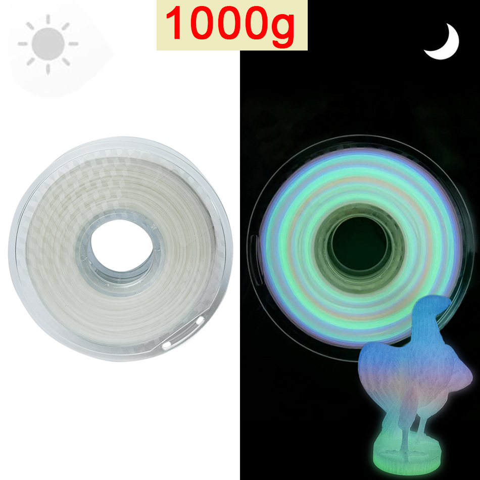 PLA glühen in das dunkel Nachtleuchtende Filament 1,75mm Kunststoff 3D Drucker Materialien glühend Regenbogen verrotten Glühwürmchen Grün Filamente: Regenbogen glühen- 1kg