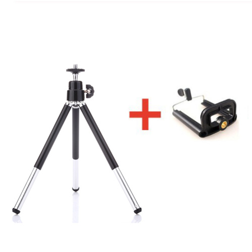 Roreta Mini Tripod With Bluetooth Remote selfie monopod Table Desk Tripod Phone Holder Stand For iPhone Samsung Xiaomi Huawei: black