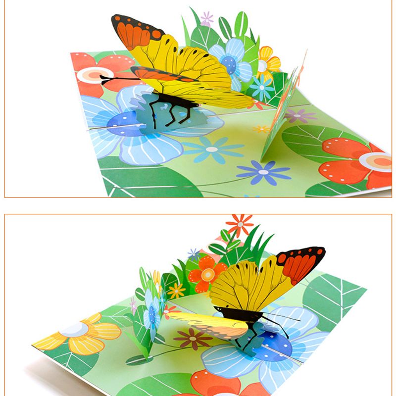3D Pop hoch Karikatur Schmetterling Hochzeit Einladung Karte Geburtstag Weihnachten murmeln der Schild Gif