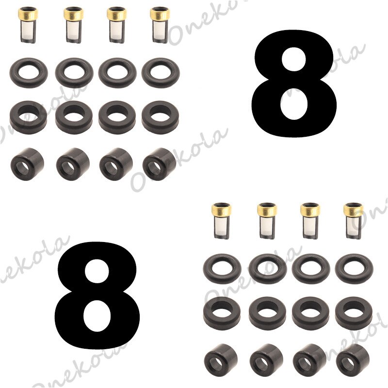 Fuel Injector repair kit Orings Filters for Toyota Tacoma Tundra 4Runder FJ Cruiser 23250-31060 4.0L 23209-39075: 8 set