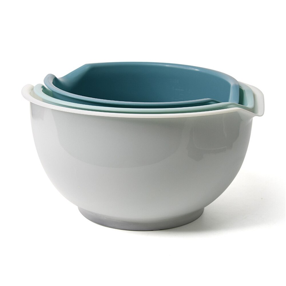 3 pçs tigela de mistura conjunto tigela de salada de plástico para macarrão arroz vegetal frutas sopa recipiente de alimentos tigelas de mistura utensílios de mesa domésticos