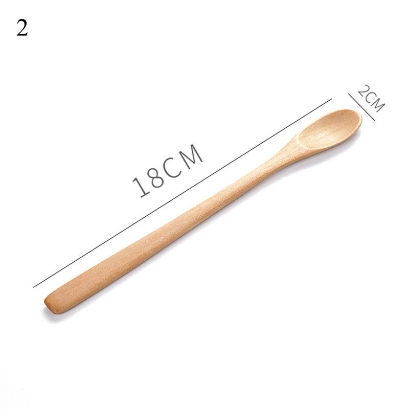 1pc colheres de madeira para cozinhar mel servidor chá café agitando colheres de tinta cor mel chá colheres de chá acessórios de café utensílios de mesa: Luz Verde