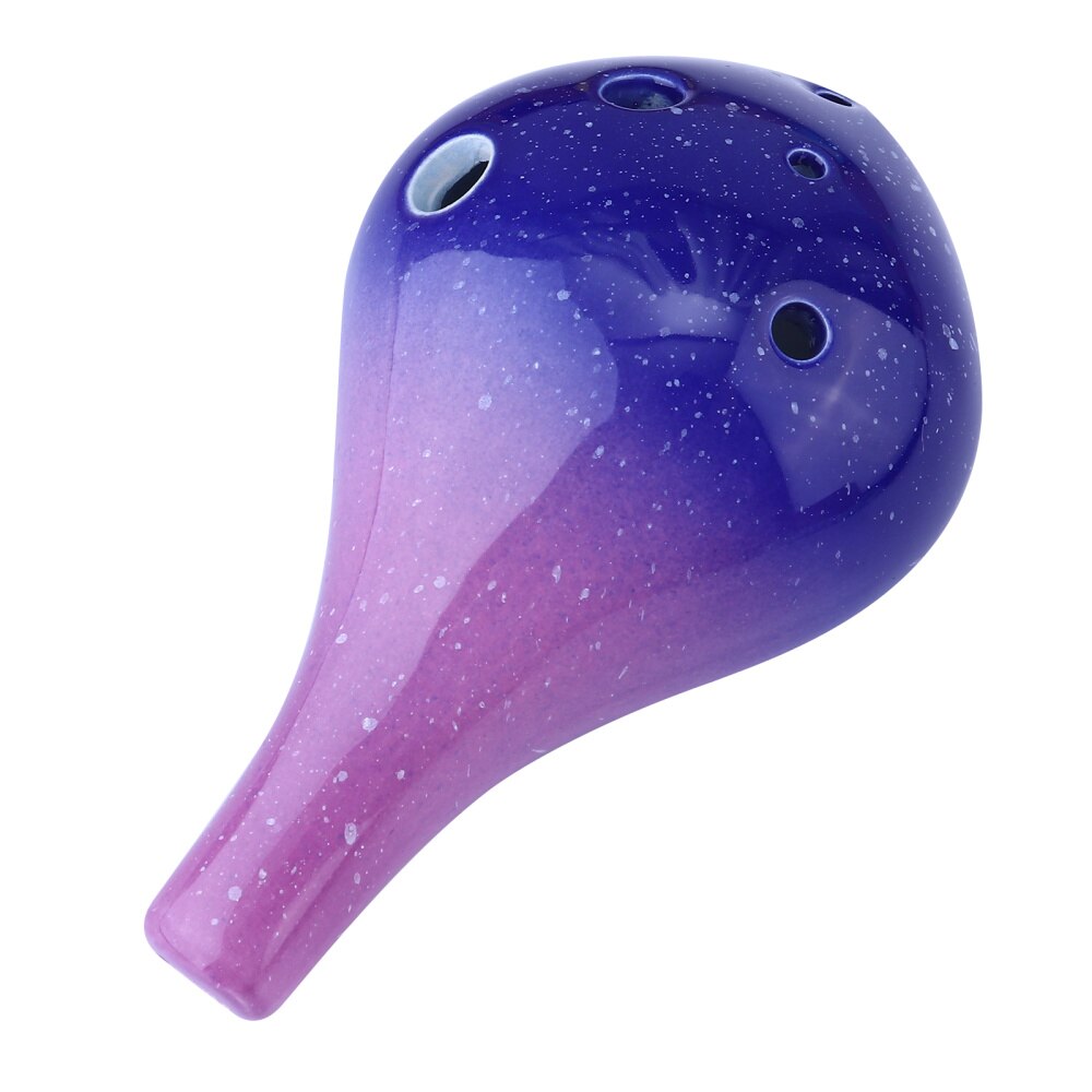 Bottle Style Ocarina 6 Holes Ceramic Ocarina Beginner Musical Instrument: Red