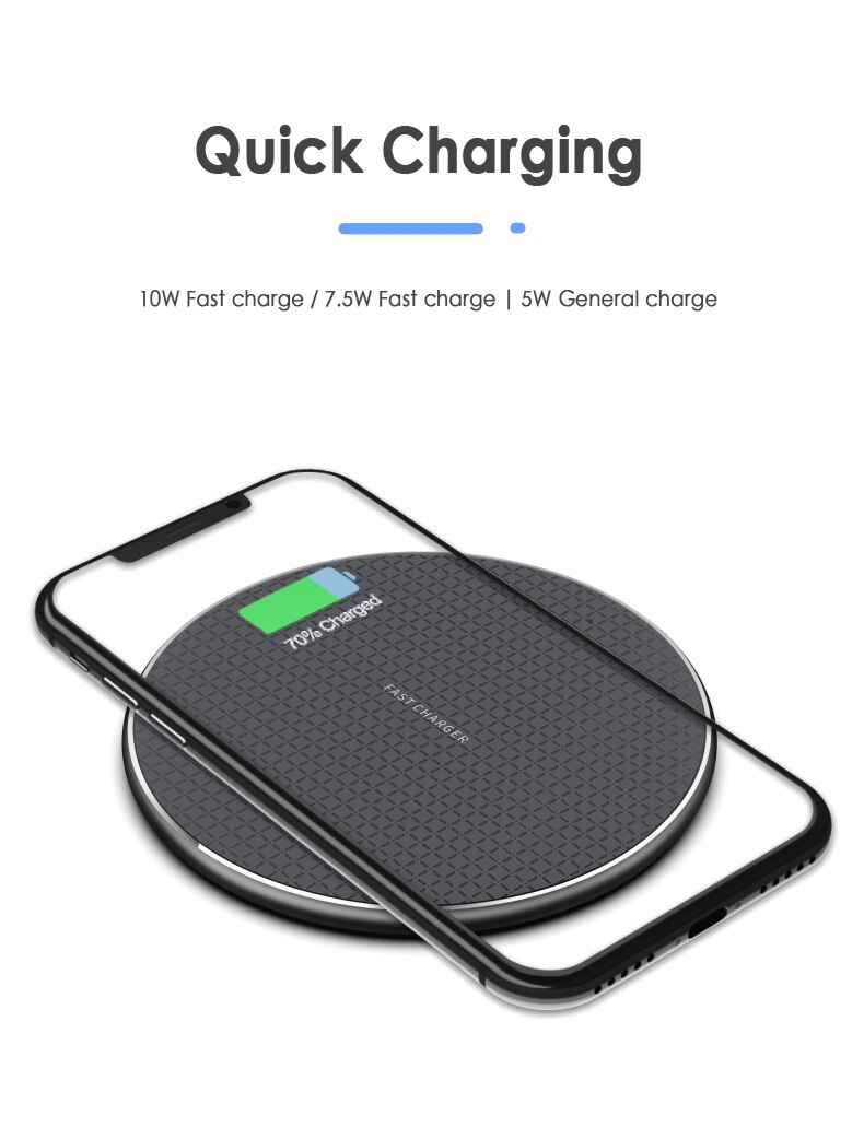 10W Qi Snelle Draadloze Oplader Opladen Pad Draadloze Snelle Opladen Dock Charger Case Power Voor Samsung Huawei Telefoon Accessoire