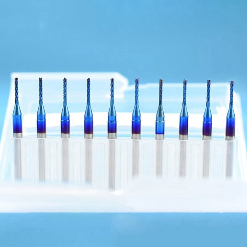 10Pcs 1.2Mm Spiral End Milling Cutter Cnc Router Bit & 5Pcs Cnc Milling Engraving Machine Pressing Plate Clamp Fixture