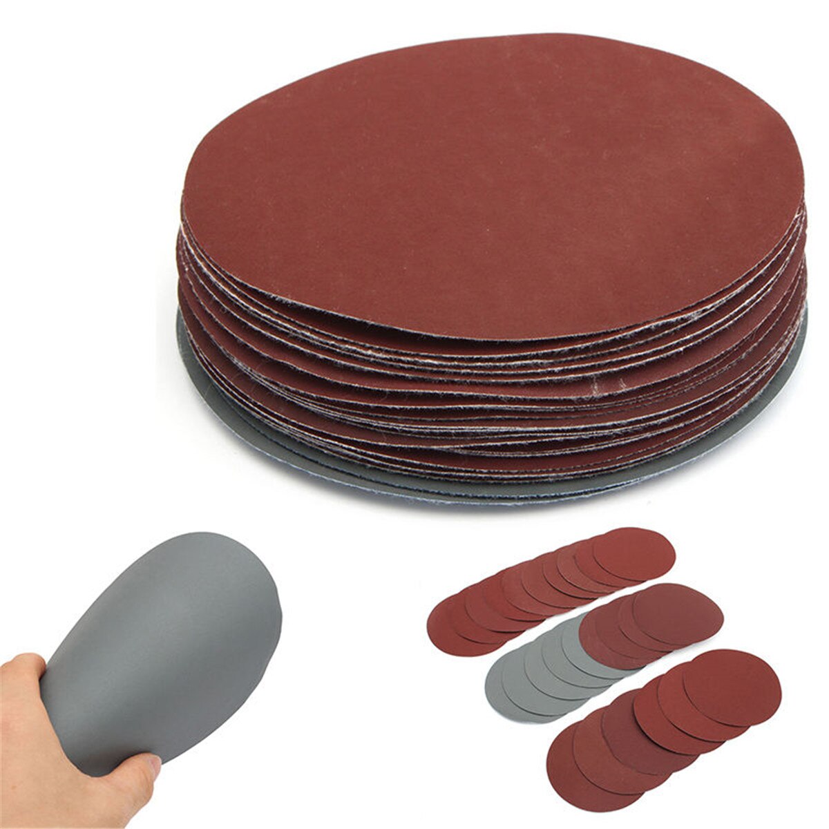 25Pcs/Set 6 Inch 150mm Round Sandpaper Disk Sand Sheets 600-3000 Grit Hook Loop Sanding Disc For Sander Grits Abrasive Tools