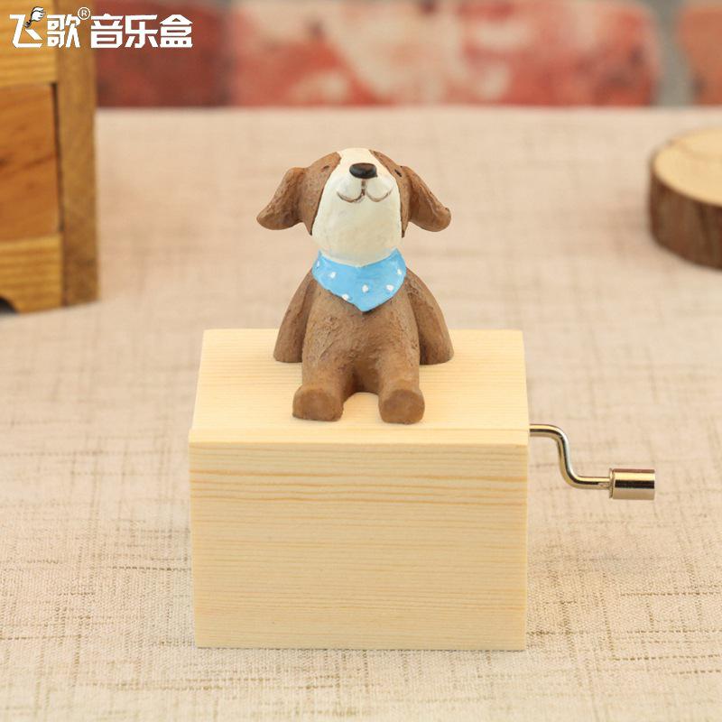 Décoration de la maison enfants | Mini-Animal singe pingouin, chat, chien ours, actionné à la main, boîtes à musique: Rouge