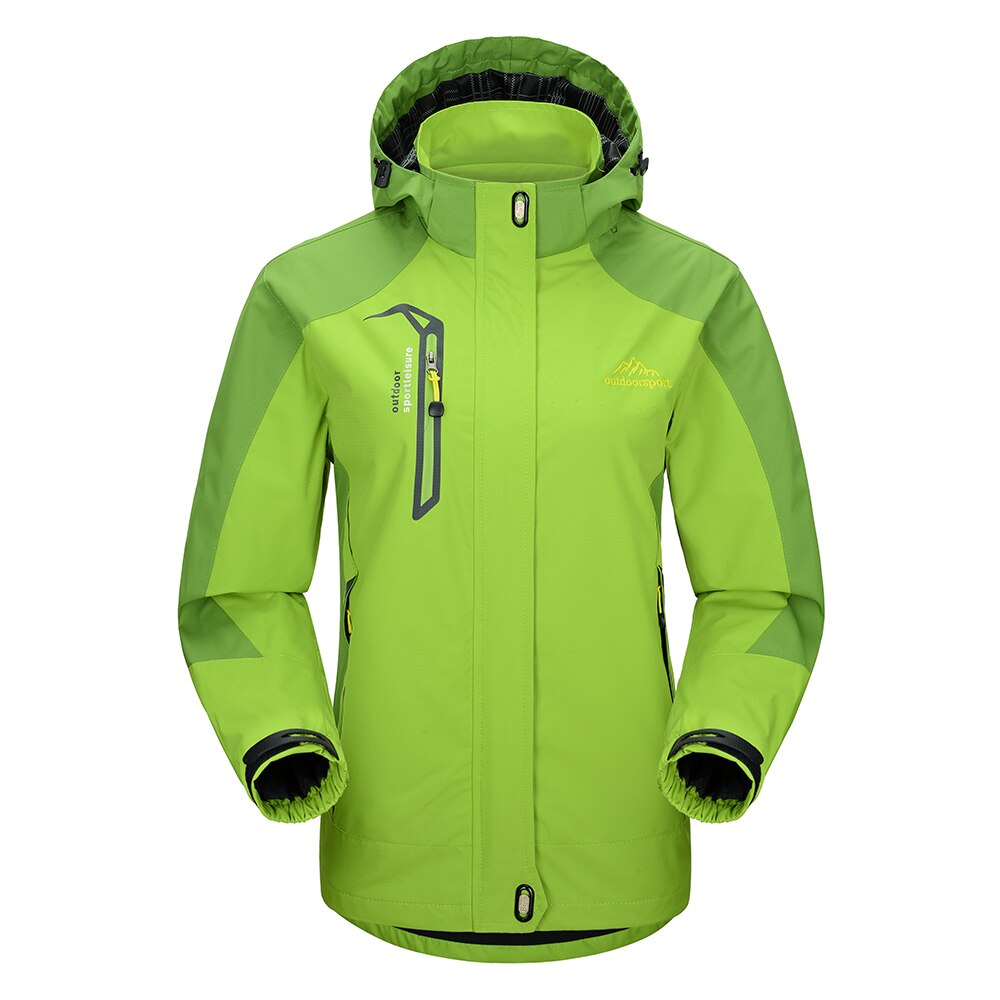 Lixada Outdoor Climbing Waterproof Jacket Windproof Raincoat Sportswear Traveling Cycling Sport Detachable Hooded Coat for Women: Green / S