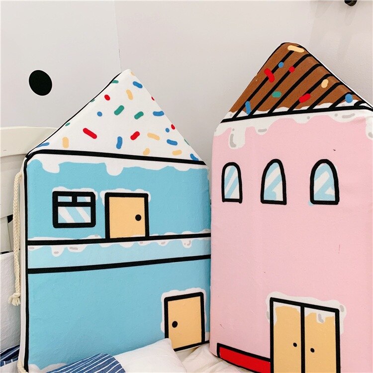 Ins Nordic Eenvoudige Kleine Huis Nachtkastje Buitenlandse Handel Kinderkamer Decoratie Anti Collision Bed Muur 3 Groepen 4 Sets