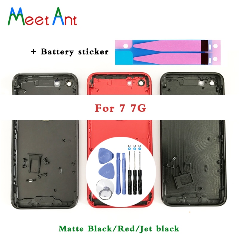 Alta qualidade capa traseira para o iphone 7 7g ou 7 plus 7 plus habitação bateria capa traseira porta chassi quadro + bateria etiqueta e ferramenta