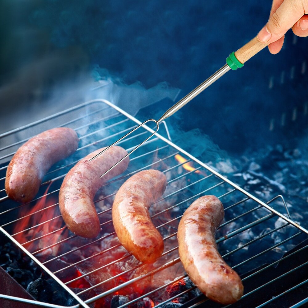 Rvs Bbq Marshmallow Roosteren Sticks Camping Kookgerei Uitbreiding Koffiebrander Telescopische Vorken Voor Kids