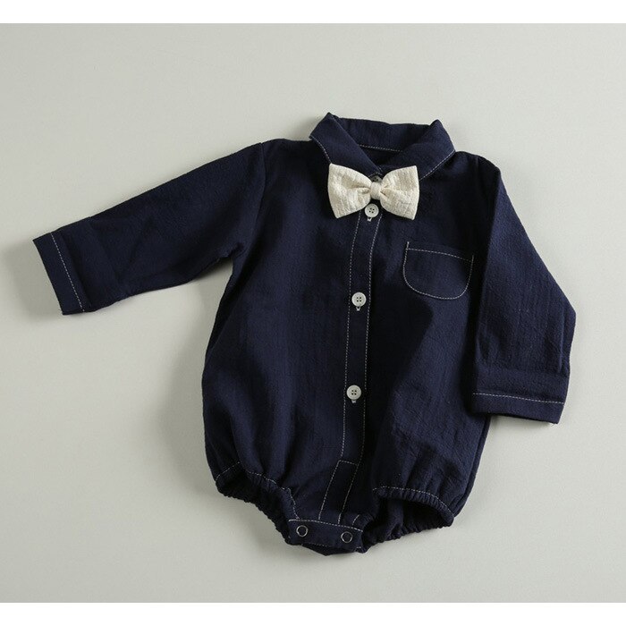 5358 Baby Bodysuit Herfst Comfortabele Gentleman Strikje Een Stuk Kleding 100 Dagen Party Kleding Met Lange Mouwen Voor Jongens meisjes