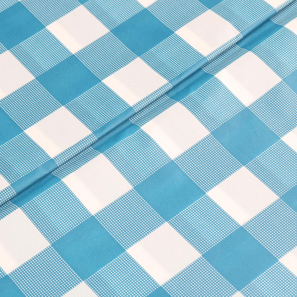 D&Z Blue Plaid Disposable PE Plastic Tablecloth Rectangular Table Cover