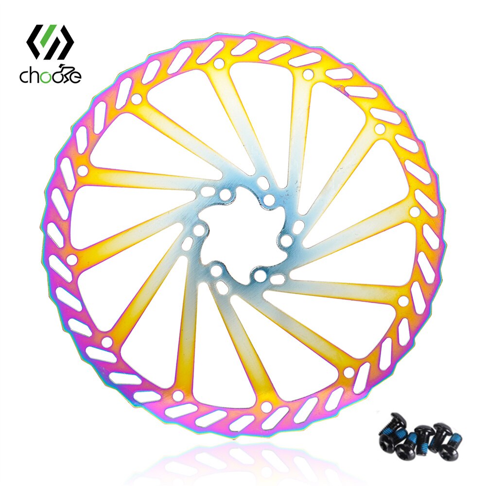 Rotori del freno per bicicletta a scelta, rotore del freno a disco per bici da strada MTB in acciaio 160mm/180mm/203mm, per linea centrale SHIMANO SRAM: 203mm Rainbow