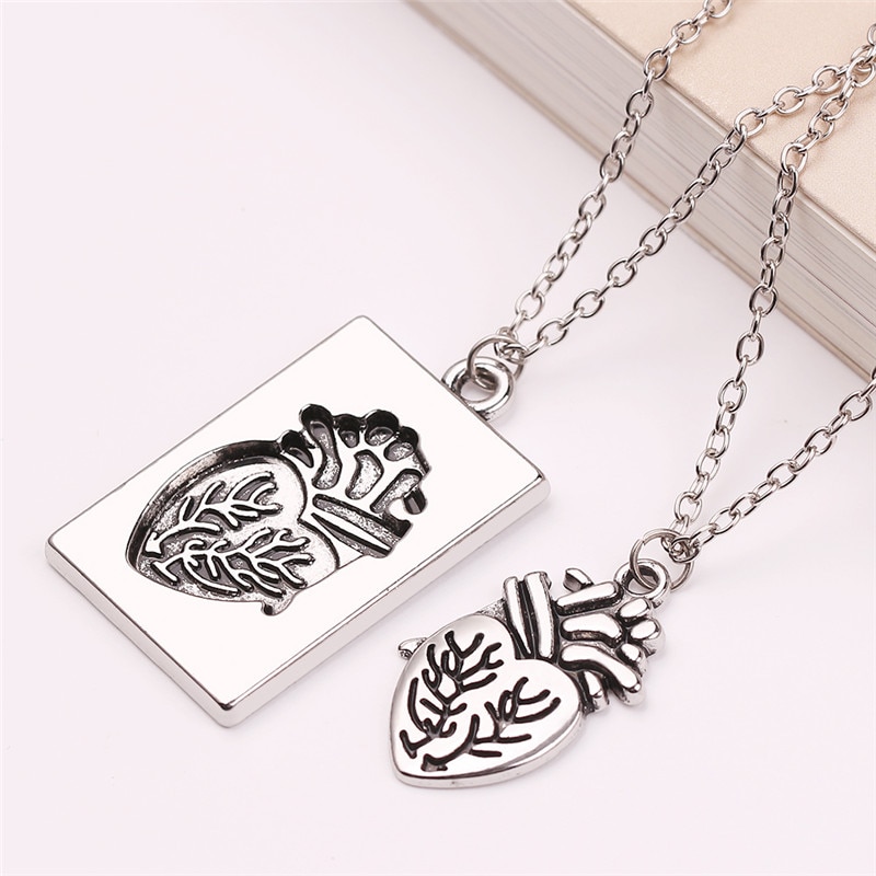 2 Stks/set Vintage Sieraden Puzzel Mozaïek Paar Verklaring Ketting Anatomisch Hart Gouden Ketting Valentijn Dag Collares