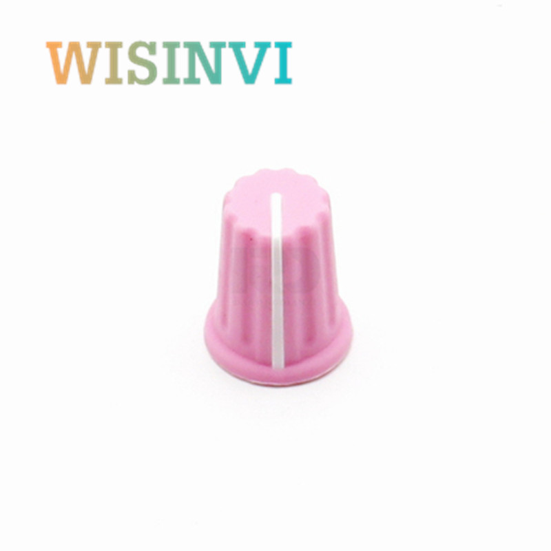 Perilla de medio eje de goma de Color, 5 uds., diámetro 16 mm, altura 19mm, perilla de potenciómetro de goma, orificio interior en forma de D de 180 grados, 6mm: Lavanda