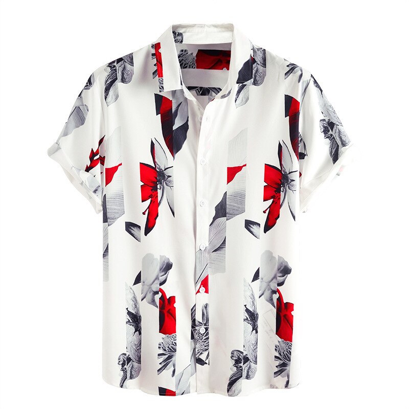 Stijlvolle Butterfly Print Heren Shirts Zomer Gloednieuwe Korte Mouw Mannen Casual Party Top Blouse Chemise Homme: US Size XXL