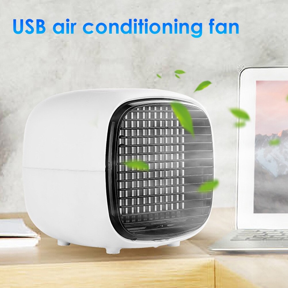 USB Mini Air Cooler Fan Air Cooling Conditioner with Handle Portable Humidification Desktop Air Cooler Multifunction Summer