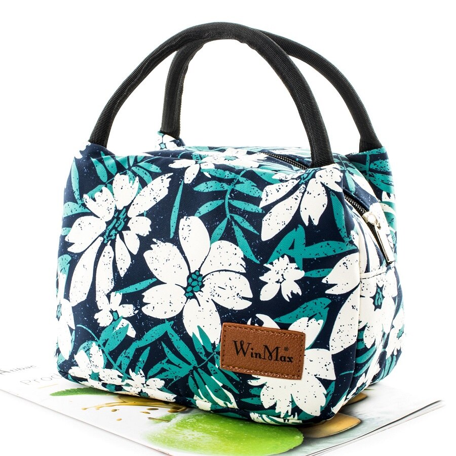 Winmax – sac à Lunch isotherme à imprimé Floral, fourre-tout isotherme pour pique-nique, pour enfants, femmes, filles, dames et hommes