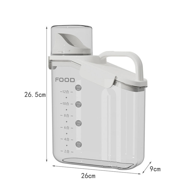 Récipients de stockage de céréales, grands récipients hermétiques de stockage de nourriture sèche avec bec verseur pour distributeur de céréales en vrac, récipient alimentaire: Rose