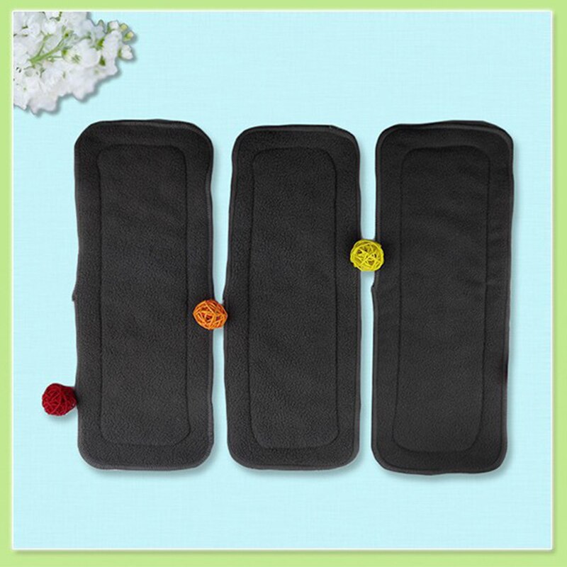 Herbruikbare Wasbare Luier Inserts Bamboe Katoen Elastische Mat Boosters Liners Voor Baby Luier Cover Luiers Houtskool Insert