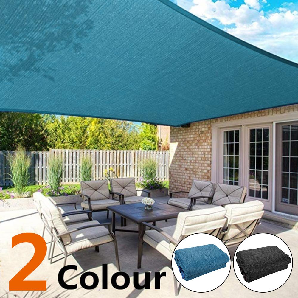 6 mx 2m solseil polyester anti-uv parasoll camping baldakin telt hjem balkong sikkerhetsgjerde ly fortelt telt hage uteplass strand