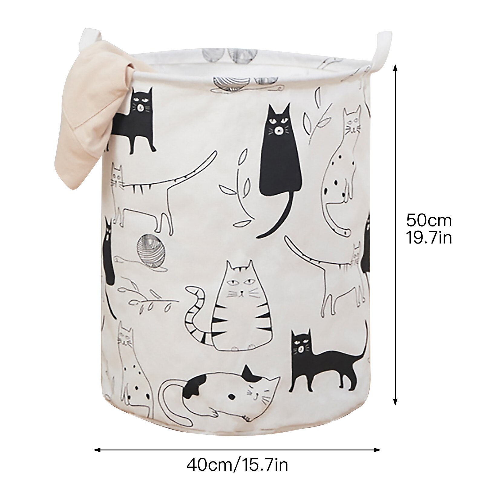 Clothing Laundry Baskets 1PC For Home Bathroom Cat Print Save Space Household Supplies Toy Storage Box Laundry Bucket: B