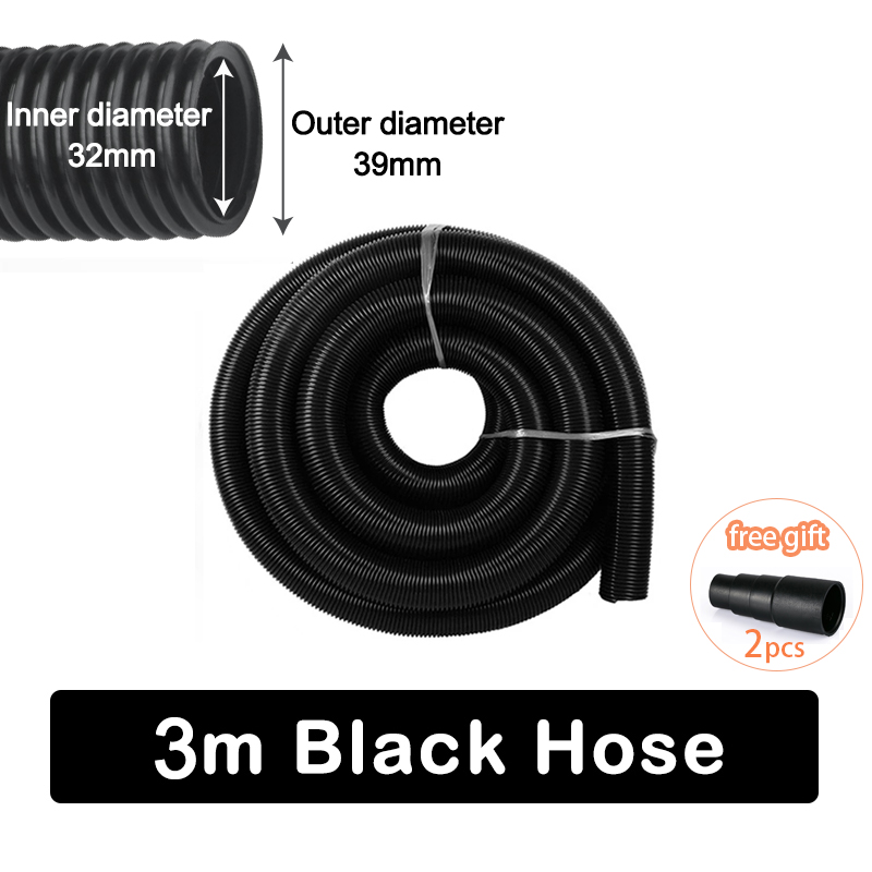 Slang Voor Stofzuiger Binnendiameter 32/38/40/50Mm Draad Slang Fabriek Balg Connector Voor stofzuiger Vacuüm Buis: 3m Black Hose(32mm)