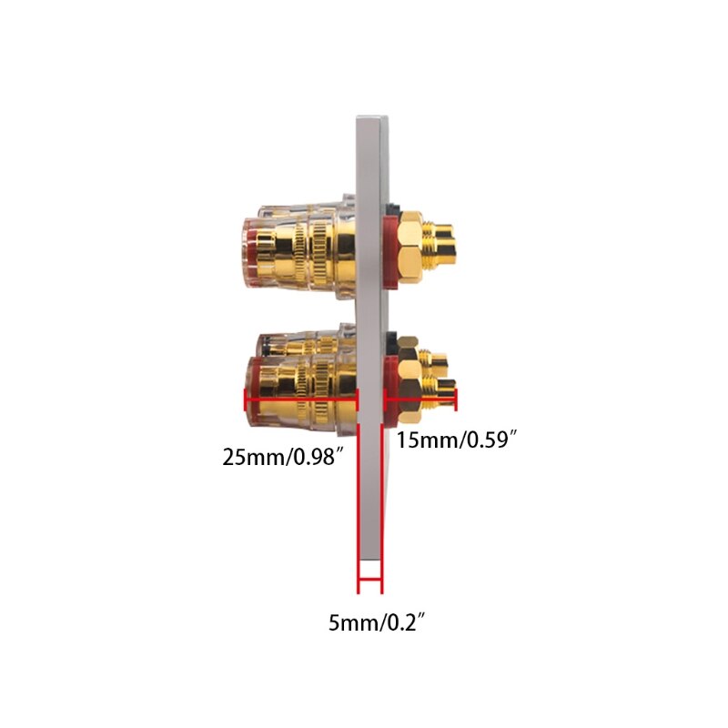 A0NB Connector Banana Wall Plate Banana Plug Binding Post Wall Plate in Aluminum Alloy for Speakers Home Theater