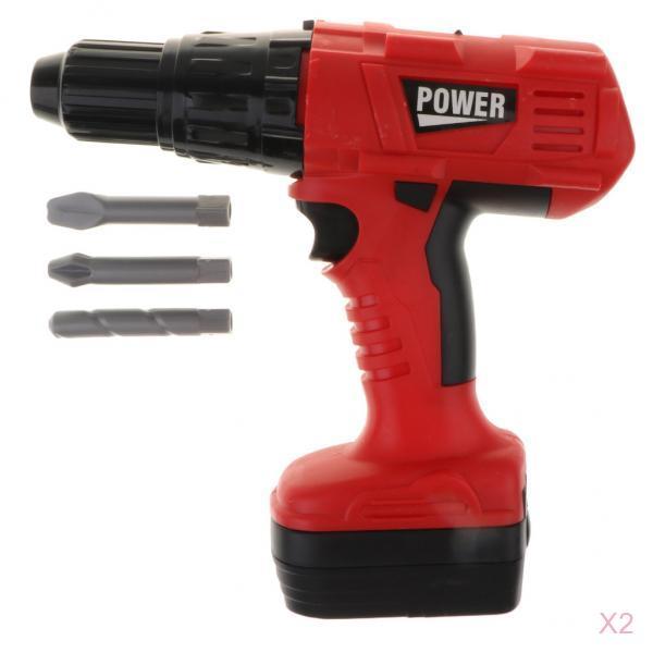 2Pcs Boys Electric DIY Drill Toy Set Toddlers Early Education Drill Boys Construction Toy Tool Set Accessories