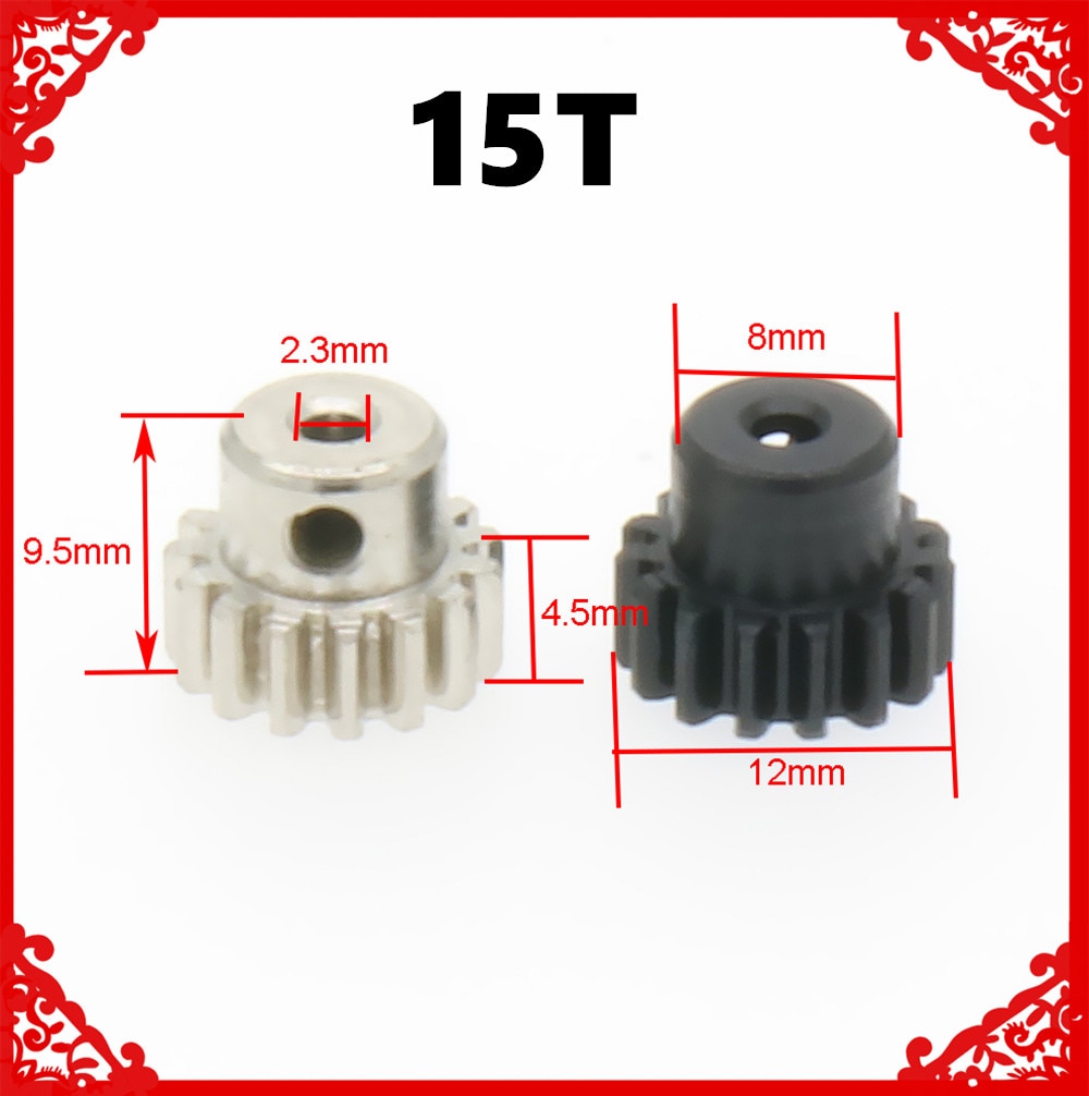 1/5/10/20/Pcs Staal Rondsel Motor Gears 15T Voor 1/18 Wltoy A959 a969 A979 K929 15 Tanden A580058 Modulus 0.7 Upgraded Onderdelen