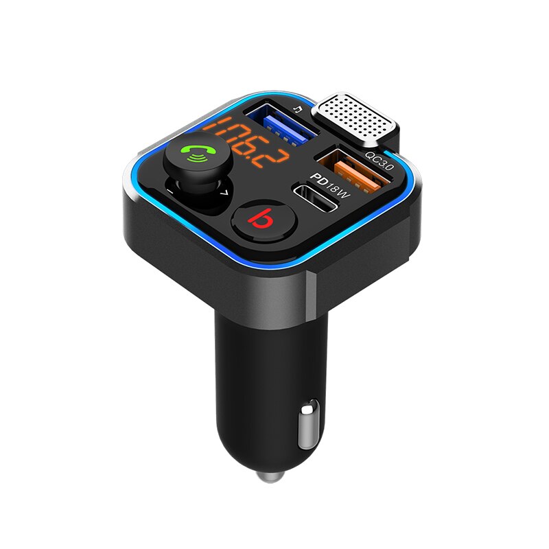 Zl Auto Bluetooth Speler Snelladen Verstelbare Autolader Bluetooth Handsfree Fm-zender