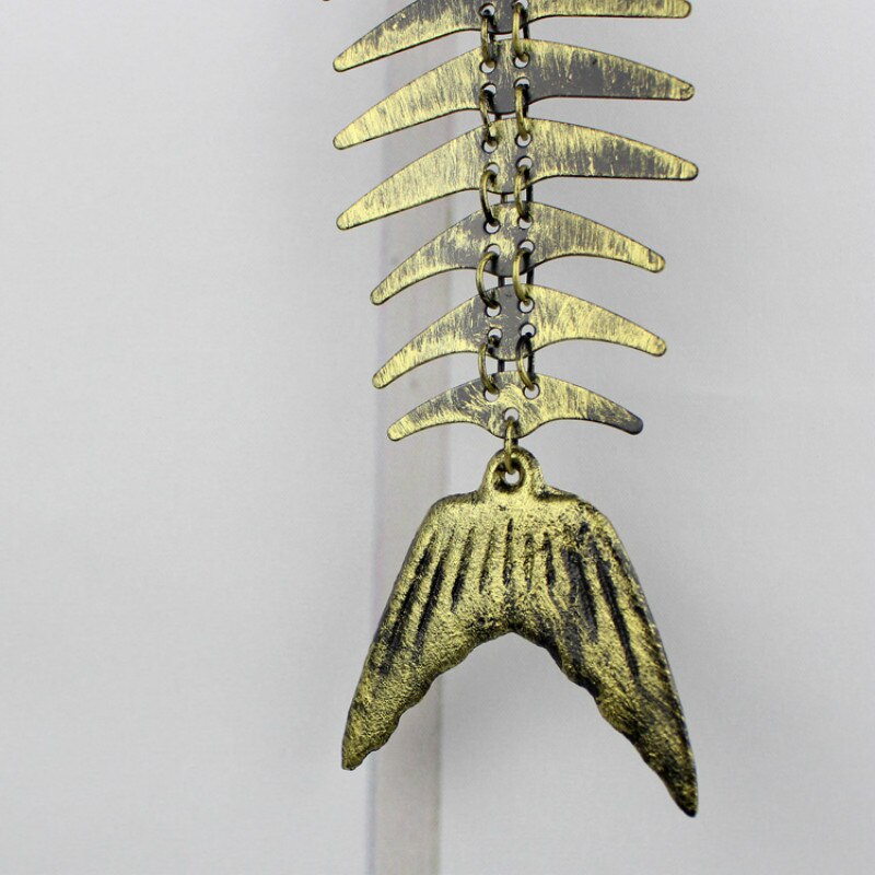 Rustic Decorative Cast Iron Bone Fish Outdoor Chime Hanging Decor Patio Garden Balcony
