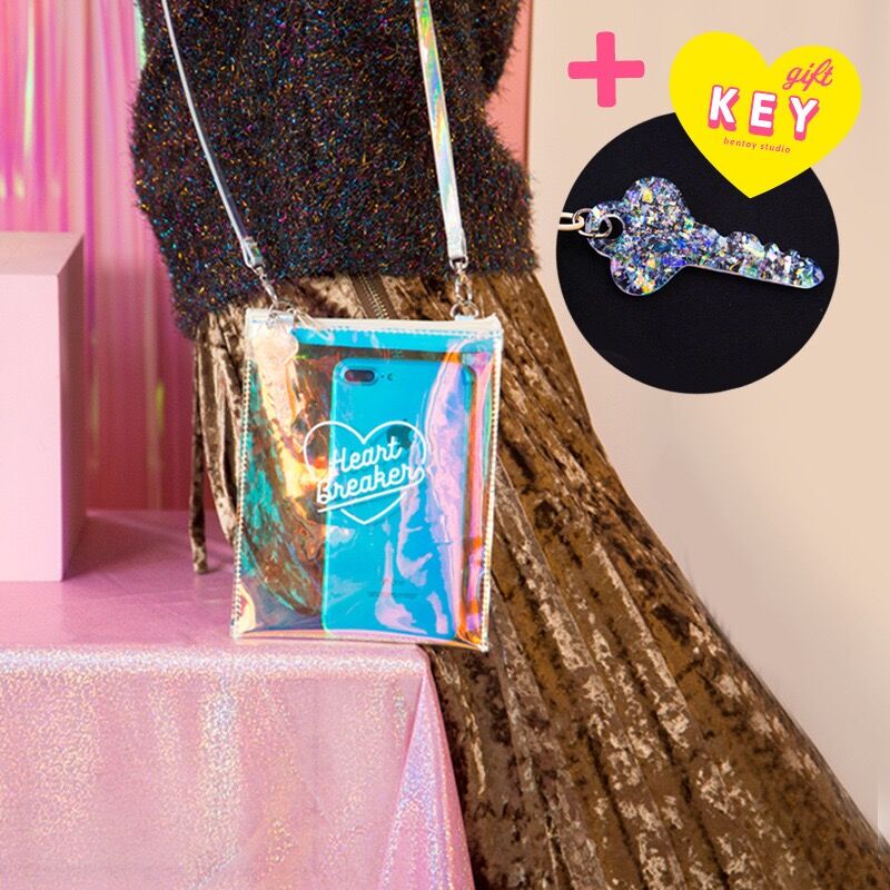 Bentoy Ins Harajuku Laser sac à bandoulière organisateur pochette sac à main sacs gelée téléphone portable sacs à main hologramme sacs à bandoulière Style coréen