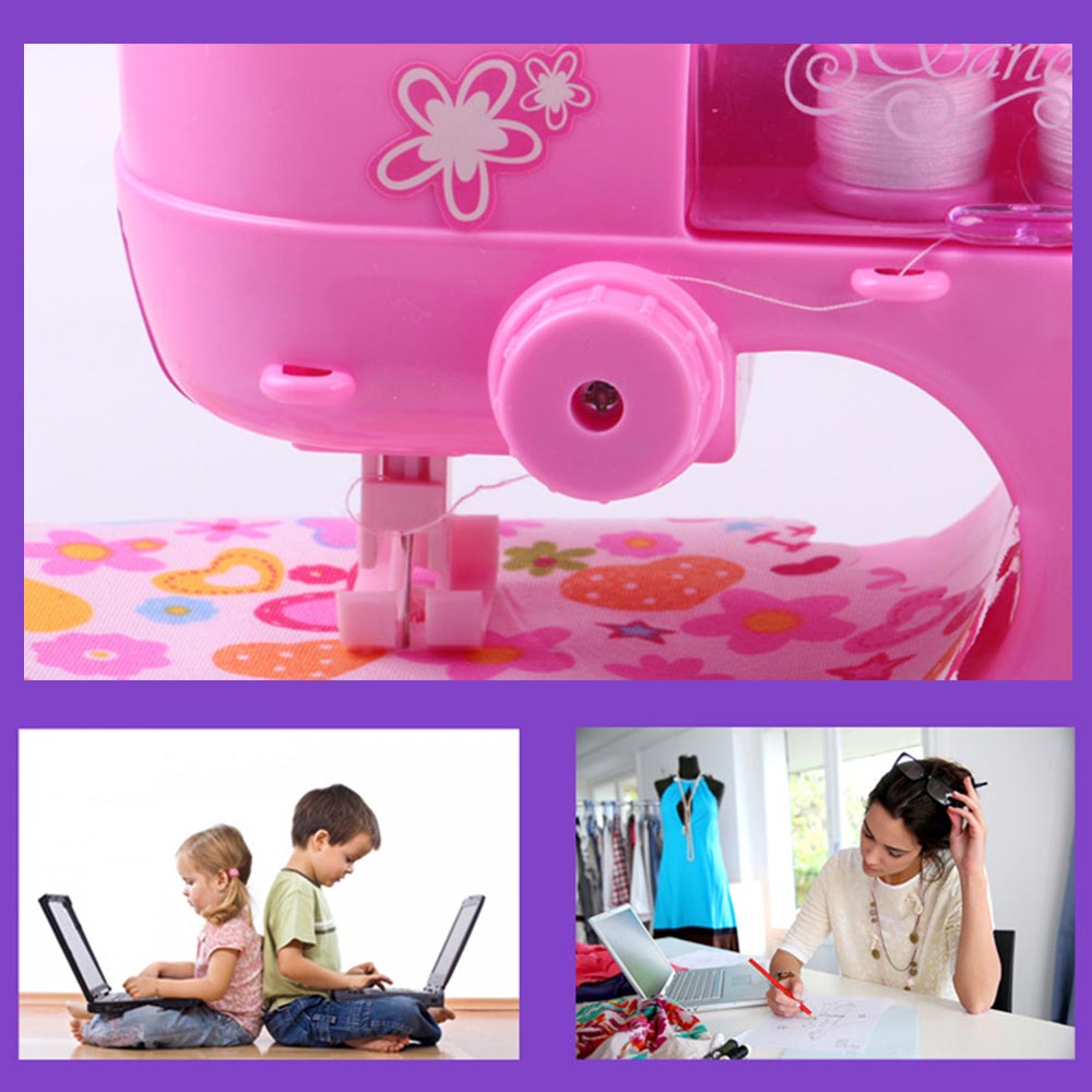 Mini symaskine legetøjssimulering små husholdningsbørn lader som om lege legetøj rollespil tidligt pædagogisk legetøj 18.5*8.8*15 cm