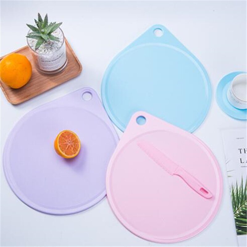 Single Cutting Board Plastic Cutting Board Kitchen Knife Set Round Non-Slip Multifunctional Cutting Board