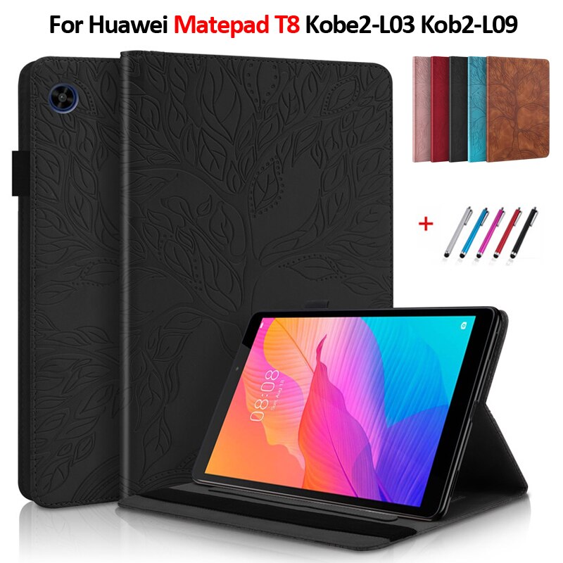 3d träd präglade coque för huawei matepad  t8 fodral kobe 2-l03 kob 2-l09 surfplatta för huawei mate pad  t8 fodral funda  t 8 capa 8.0