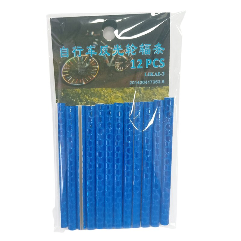 1 Set Fiets Reflecterende Stickers Wiel Spaken Buizen Strip Veiligheidswaarschuwing Licht Reflector Fietsen Fiets Licht Accessoires: blue