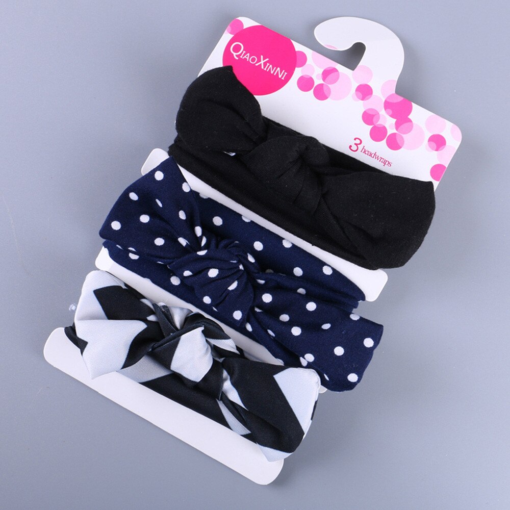 Baby pannband 3 st barn blommigt pannband flickor baby elastisk pilbåge tillbehör hårband set baby hår accessoarer