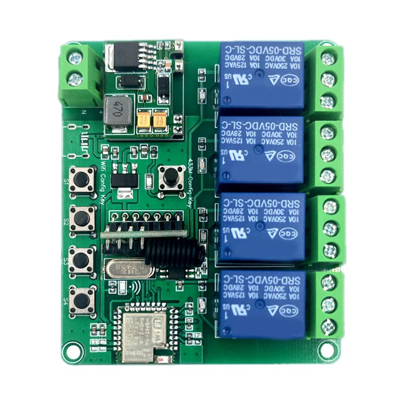 Smart Home Schakelaar DC6-60V 4 Kanaals Wifi Ir Afstandsbediening Roll Gate Jog Tippen Zelfsluitende Voor Alexa Google thuis