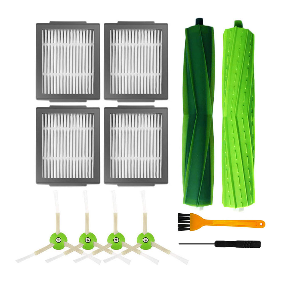 Hepa-filter, hauptbürste, seitenbürste, staubbeutel für irobot roomba  i3 i3+ i4 i4+ i5 i6 i7 i8 j5 j5+ j6 j6+ j7 j7+ j8 j8+ j9 j9+ e5 e6 e7: Armeegrün