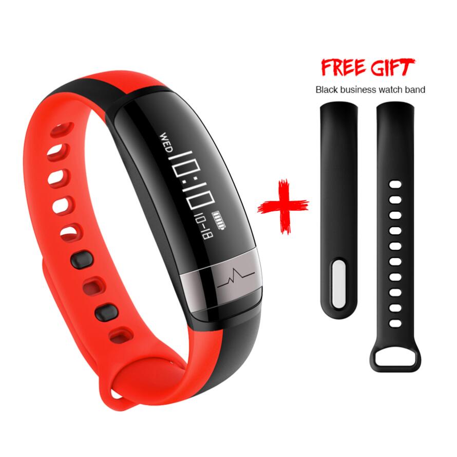 Bluetooth Smart Armband Hartslag activiteit fitness tracker Bloeddruk Sport Band Elektronische Polsband Voor Vrouwen Mannen: Rood