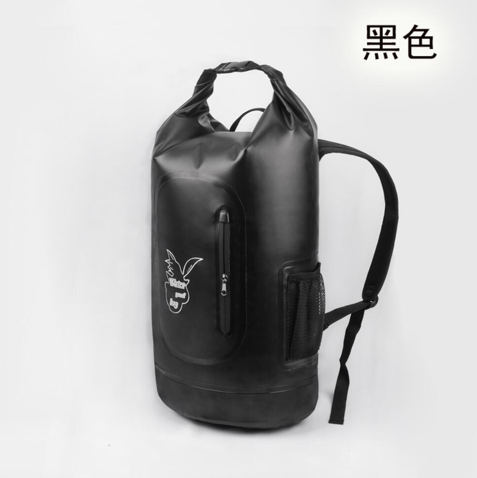 Large Waterproof Bag Backpack Large Swimming Rafting Storage Dry Bag With Adjustable Strap Hook Drifting Diving Dry: Black
