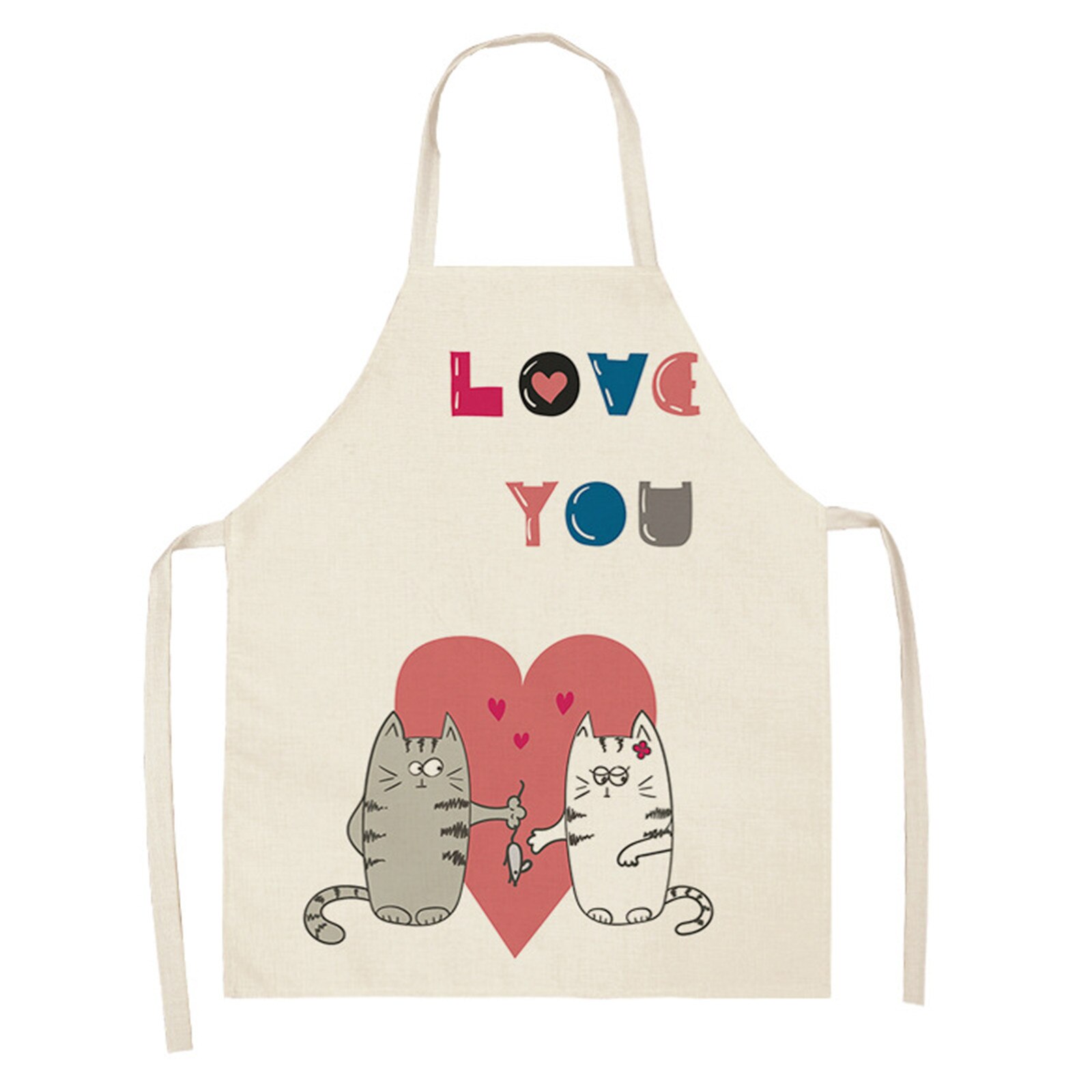 25#Adult Aprons Family Kitchen Accessories Valentine's Day Print Linen Family Aprons Accessories Cleaning Clothes Aprons: G