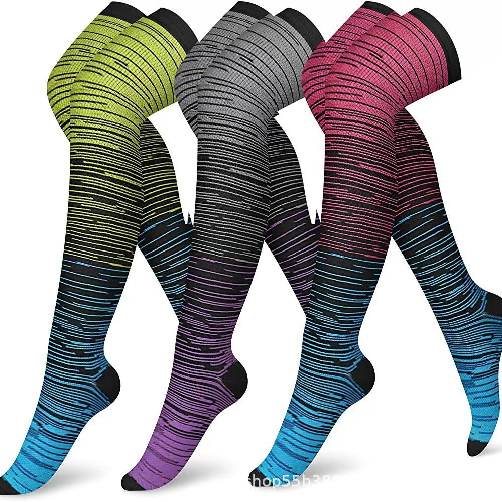 Brand Above The Knee Compression Stockings Men Women Thighs Socks Compress Elastic Sports Long Socks Running Gradient pressure