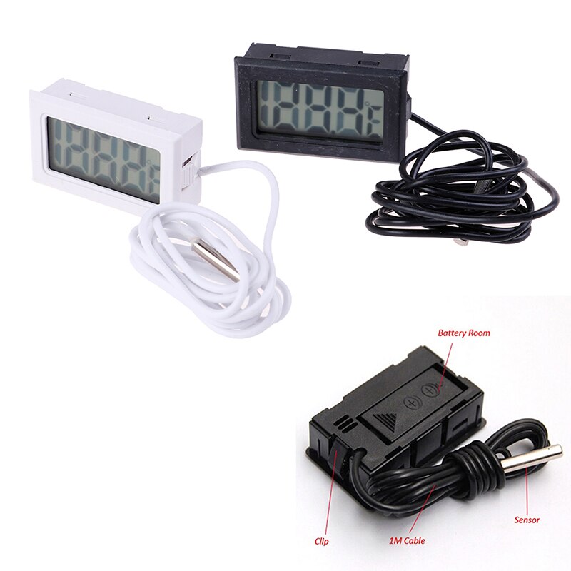 1Pc Digital LCD Display Thermometer Temperature Meter Temp Sensor With Probe